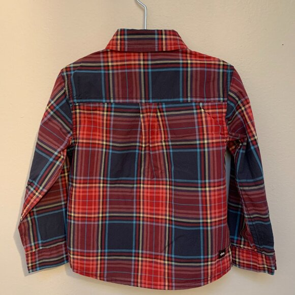 Tea Collection Baby Toddler Red Plaid Button Up Shirt 100% Cotton 18-24M EUC - Picture 3 of 9